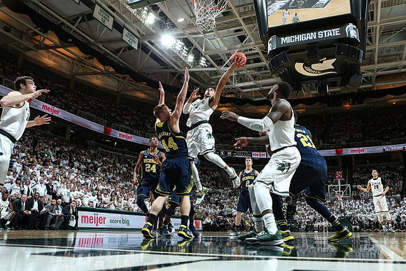 Aubrey Dawkins (24), Max Bielfeldt (44), Spike Albrecht (2), and Zak Irvin (21)