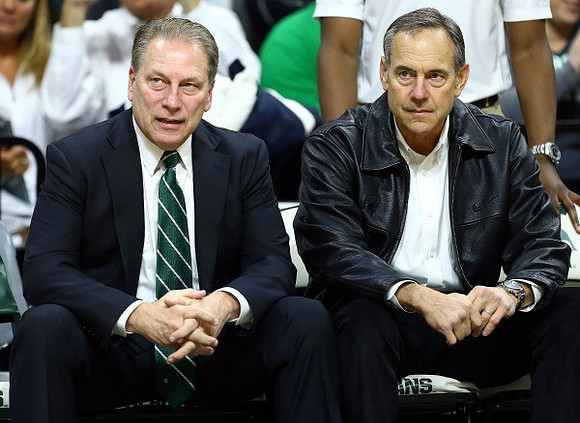 Michigan State Head Basketball Coach Tom Izzo and Michigan State Head Football Coach Mark Dantonio