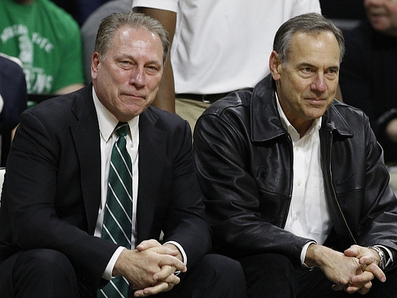 Michigan State Head Basketball Coach Tom Izzo and Michigan State Head Football Coach Mark Dantonio