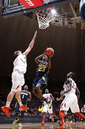 Caris LeVert (23) and Glenn Robinson III (1)