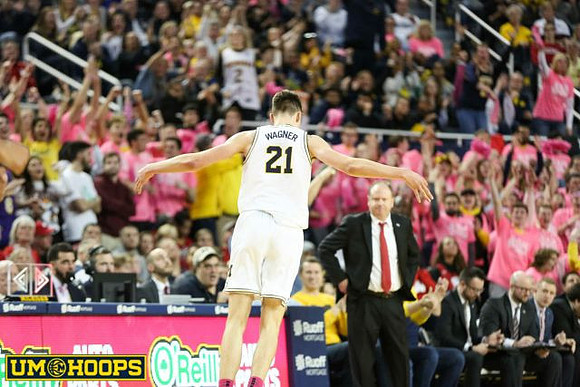 Franz Wagner (21) and Wisconsin Head Coach Greg Gard