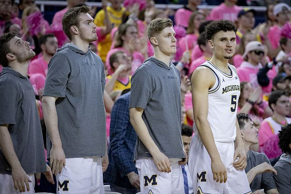 Luke Wilson (32), Jaron Faulds (44), Cole Bajema (22), Adrien Nunez (5), and Colin Castleton (11)