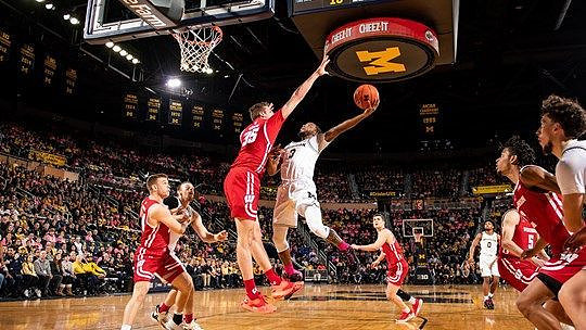 Zavier Simpson (3), Austin Davis (51), David DeJulius (0), and Brandon Johns Jr. (23)