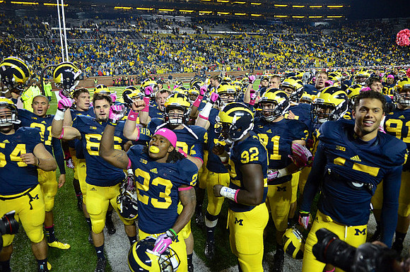 Dan Liesman (66), Dennis Norfleet (23), De'Veon Smith (32), Nick Benda (31), and Jeremy Jackson (17)