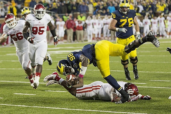 Devin Gardner (98) and Erik Magnuson (78)