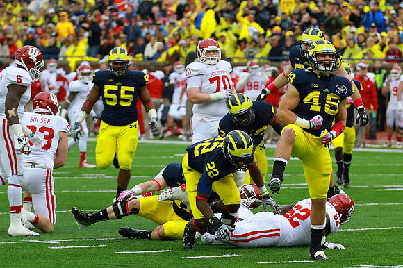 Jibreel Black (55), Jake Ryan (47), Jarrod Wilson (22), Mario Ojemudia (53), Keith Heitzman (92), and Desmond Morgan (48)