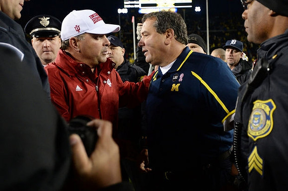 Indiana Head Coach Kevin Wilson and Brady Hoke