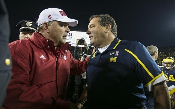 Indiana Head Coach Kevin Wilson and Brady Hoke