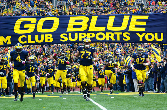 Michael Schofield (75), Cameron Gordon (4), Courtney Avery (11), Jeremy Jackson (17), Quinton Washington (76), Taylor Lewan (77), Jibreel Black (55), and Jake Ryan (47)