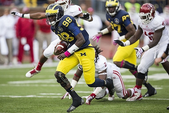 Devin Gardner (98) and Devin Funchess (87)