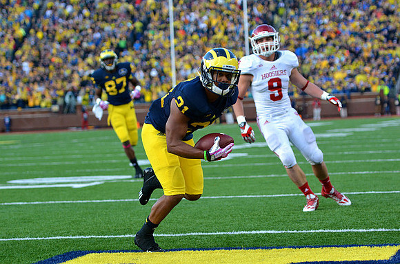 Devin Funchess (87) and Jeremy Gallon (21)