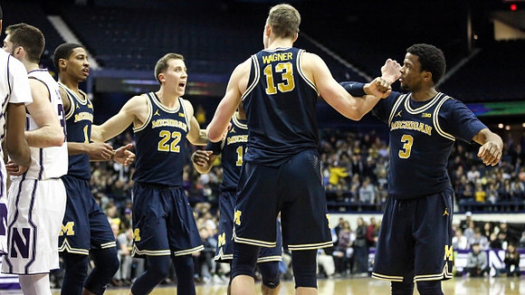 Charles Matthews (1), Duncan Robinson (22), Muhammad-Ali Abdur-Rahkman (12), Moritz Wagner (13), and Zavier Simpson (3)