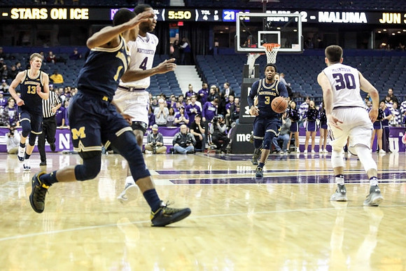 Moritz Wagner (13), Charles Matthews (1), and Zavier Simpson (3)
