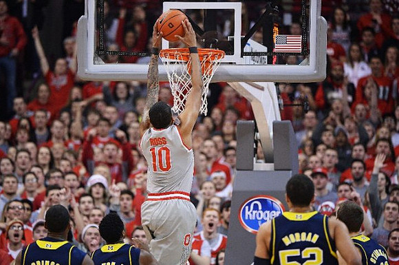 Glenn Robinson III (1), Derrick Walton Jr. (10), Jordan Morgan (52), and Nik Stauskas (11)