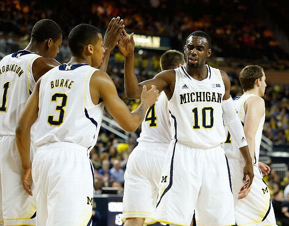 Glenn Robinson III (1), Trey Burke (3), Mitch McGary (4), Tim Hardaway Jr. (10), and Nik Stauskas (11)