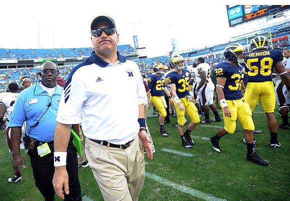 Rich Rodriguez, Jack Kennedy (25), Karl Tech (35), O'Neil Swanson (32), and Brandon Herron (58)