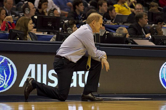 Caris LeVert (23), Spike Albrecht (2), and Jon Horford (15)