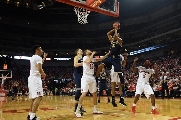 Mark Donnal (34), Zak Irvin (21), and Muhammad-Ali Abdur-Rahkman (12)