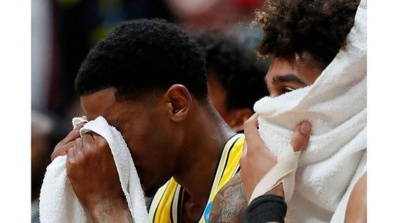 Charles Matthews (1) and Jordan Poole (2)