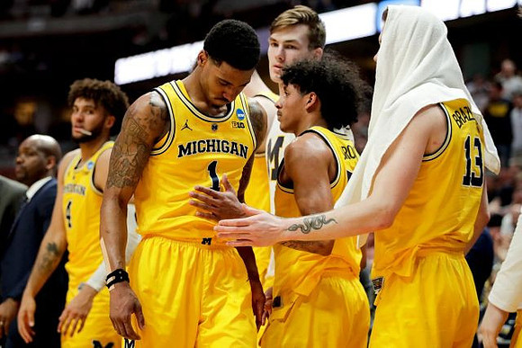 Deandre Haynes, Isaiah Livers (4), Charles Matthews (1), Colin Castleton (11), Eli Brooks (55), and Ignas Brazdeikis (13)