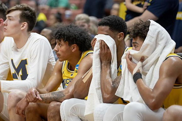 Colin Castleton (11), Eli Brooks (55), Charles Matthews (1), and Jordan Poole (2)