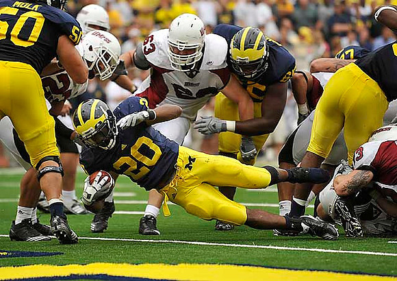 David Molk (50), Michael Shaw (20), and Patrick Omameh (65)