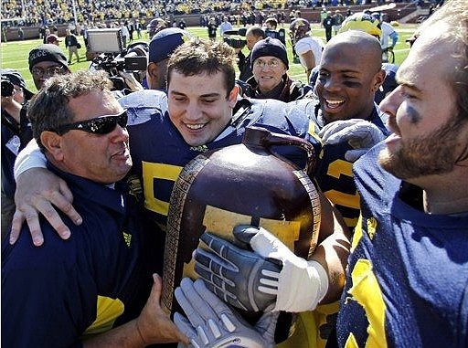 Little Brown Jug, Brady Hoke, David Molk (50), J.B. Fitzgerald (42), and Ryan Van Bergen (53)