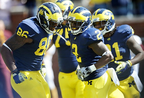 Kevin Koger (86), Vincent Smith (2), Michael Schofield (75), and Junior Hemingway (21)