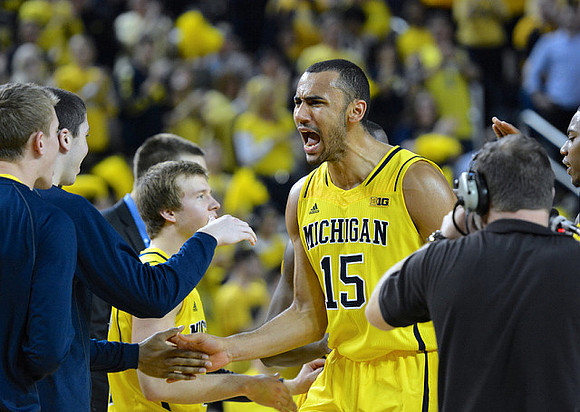 Brad Anlauf (14), Sean Lonergan (20), Spike Albrecht (2), and Jon Horford (15)