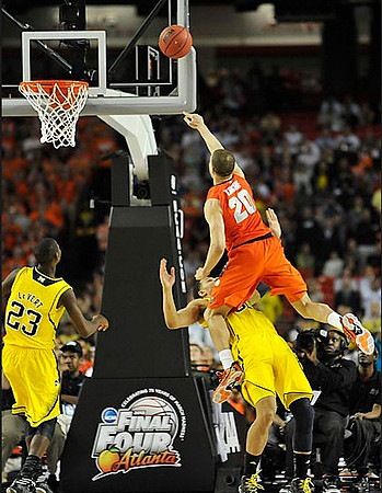 Caris LeVert (23) and Jordan Morgan (52)
