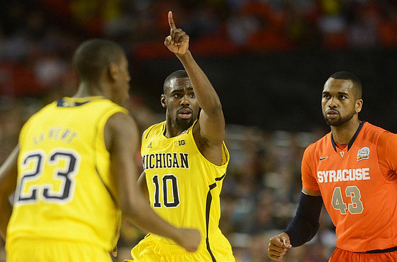 Caris LeVert (23) and Tim Hardaway Jr. (10)