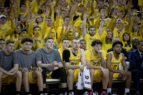 Cole Bajema (22), Adrien Nunez (5), Colin Castleton (11), Austin Davis (51), Brandon Johns Jr. (23), David DeJulius (0), and Howard Eisley