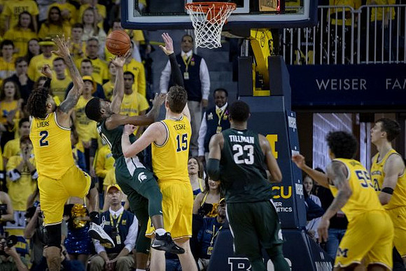 Isaiah Livers (2), Jon Teske (15), Eli Brooks (55), and Franz Wagner (21)