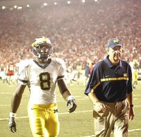 Jason Avant (8) and Lloyd Carr
