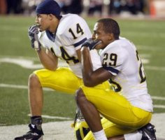 Morgan Trent (14) and Leon Hall (29)