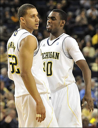 Jordan Morgan (52) and Tim Hardaway Jr. (10)
