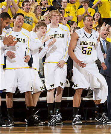 Jon Horford (15), Colton Christian (45), Matt Vogrich (13), Blake McLimans (22), and Jordan Morgan (52)