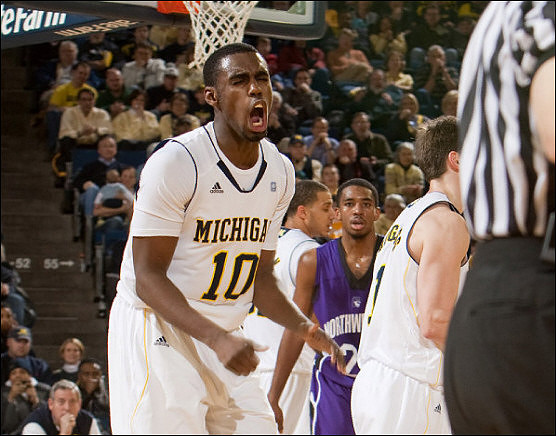 Tim Hardaway Jr. (10), Jordan Morgan (52), and Stu Douglass (1)