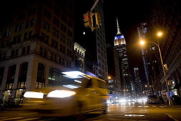 Empire State Building in Maize and Blue