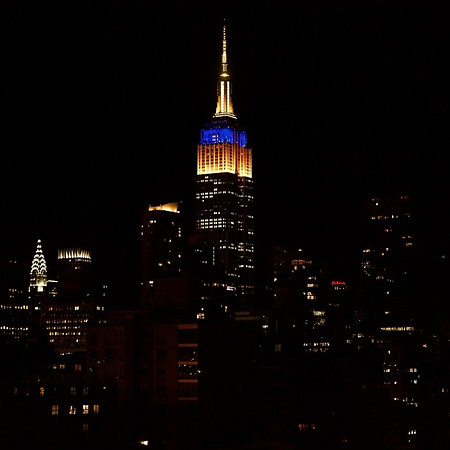 Empire State Building in Maize and Blue
