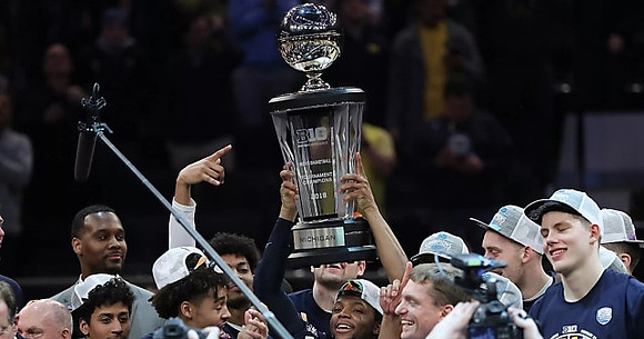 Michigan Team and Big Ten Tournament Trophy