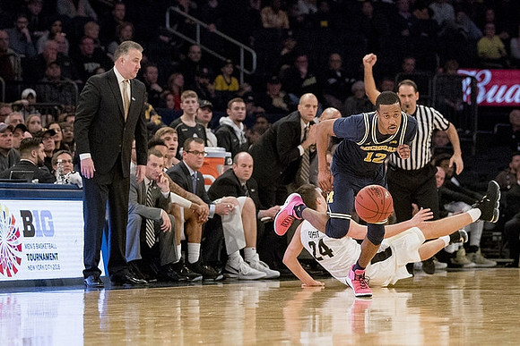 Muhammad-Ali Abdur-Rahkman (12) and Purdue Head Coach Matt Painter