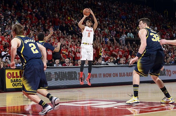 Spike Albrecht (2) and Ricky Doyle (32)