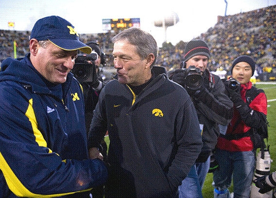 Rich Rodriguez and Kirk Ferentz