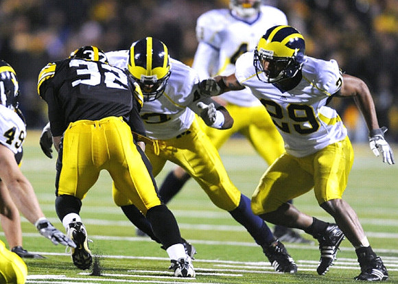 John McColgan (49), Stevie Brown (3), Troy Woolfolk (29), and Zoltan Mesko (41)