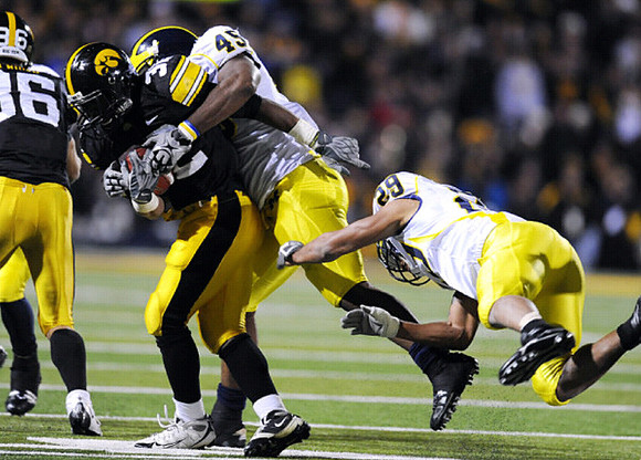 Obi Ezeh (45) and Troy Woolfolk (29)