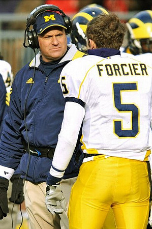 Rich Rodriguez and Tate Forcier (5)