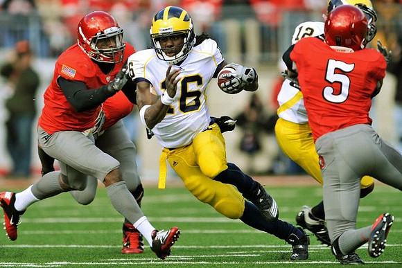 Denard Robinson (16) and Roy Roundtree (12)