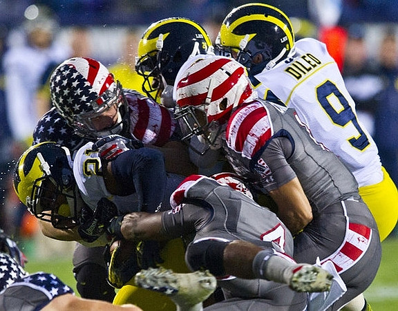 Jeremy Gallon (21) and Drew Dileo (9)
