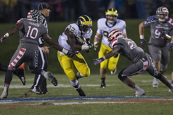 De'Veon Smith (32) and Jake Butt (88)